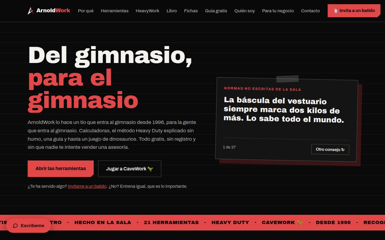 Portada de arnoldwork.com en el ordenador